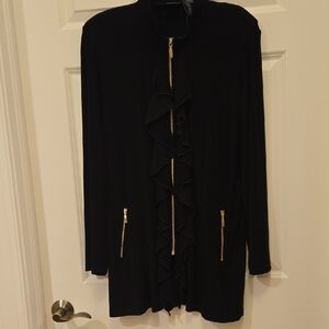 Travelers Black Ruffle Jacket Chico' Sz 3